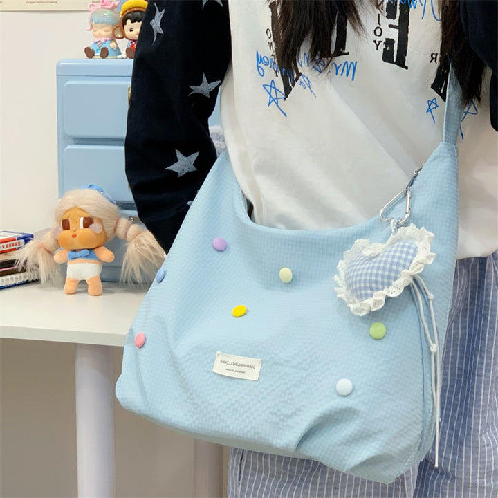 Casual Pop-Embellished Hobo Bag Kalsten