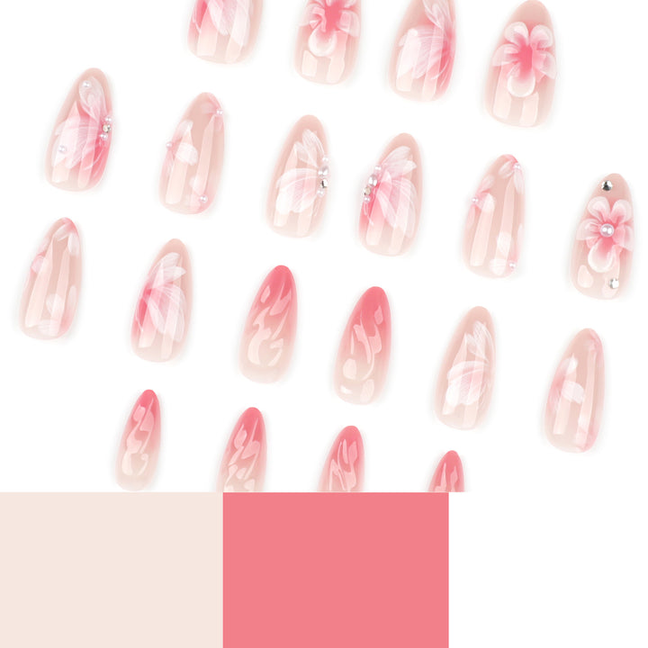 Artistic Nail Extensions with Floral Design Kalsten