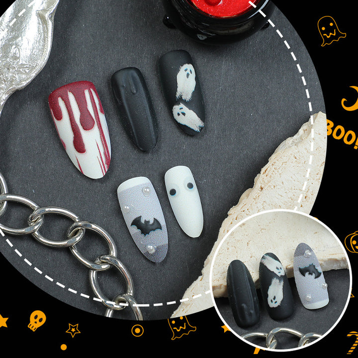 Halloween-Themed Press-On Nail Art Set 1790636236