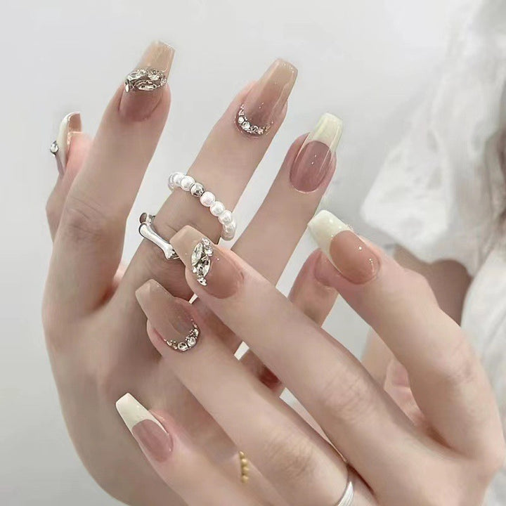 Glamorous Stiletto Press-On Nails with Crystal Accents Kalsten