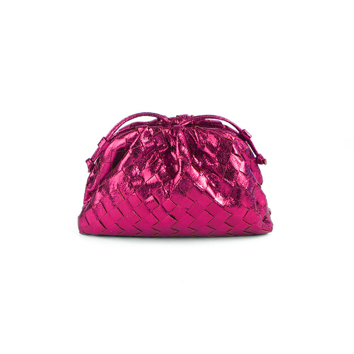 Elegant Woven Leather Bucket Bag Kalsten