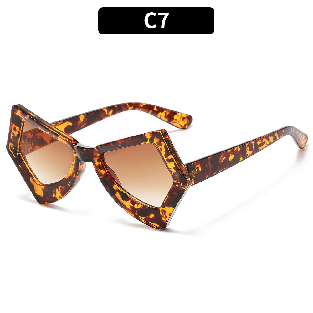 Angular Decorative Frame Sunglasses