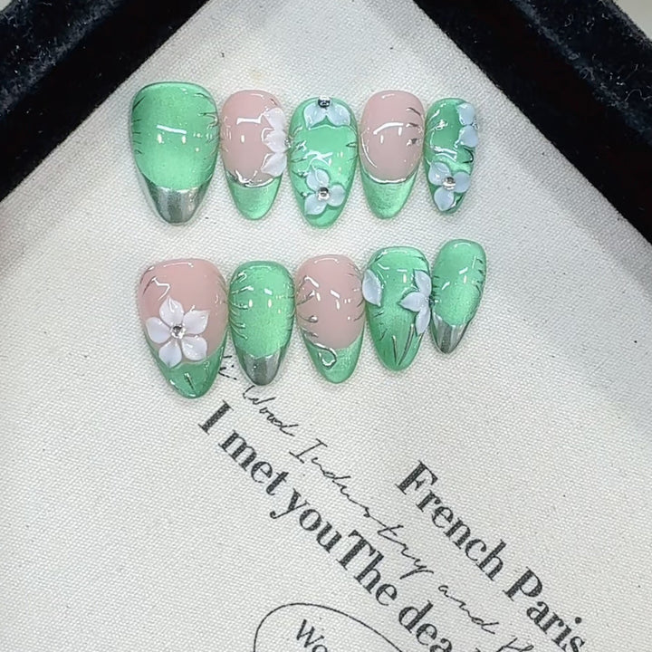 Floral Acrylic Nail Set Kalsten