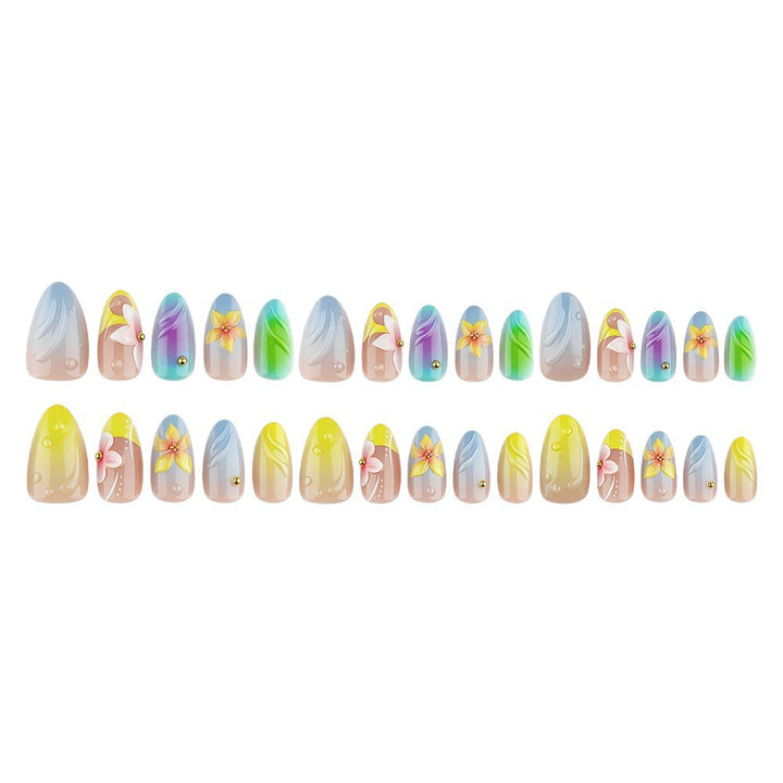 Artificial nails with floral 3D accents Kalsten