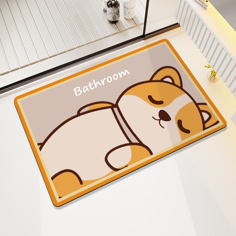 Cute Cartoon Bear-Themed Bath Mat Kalsten