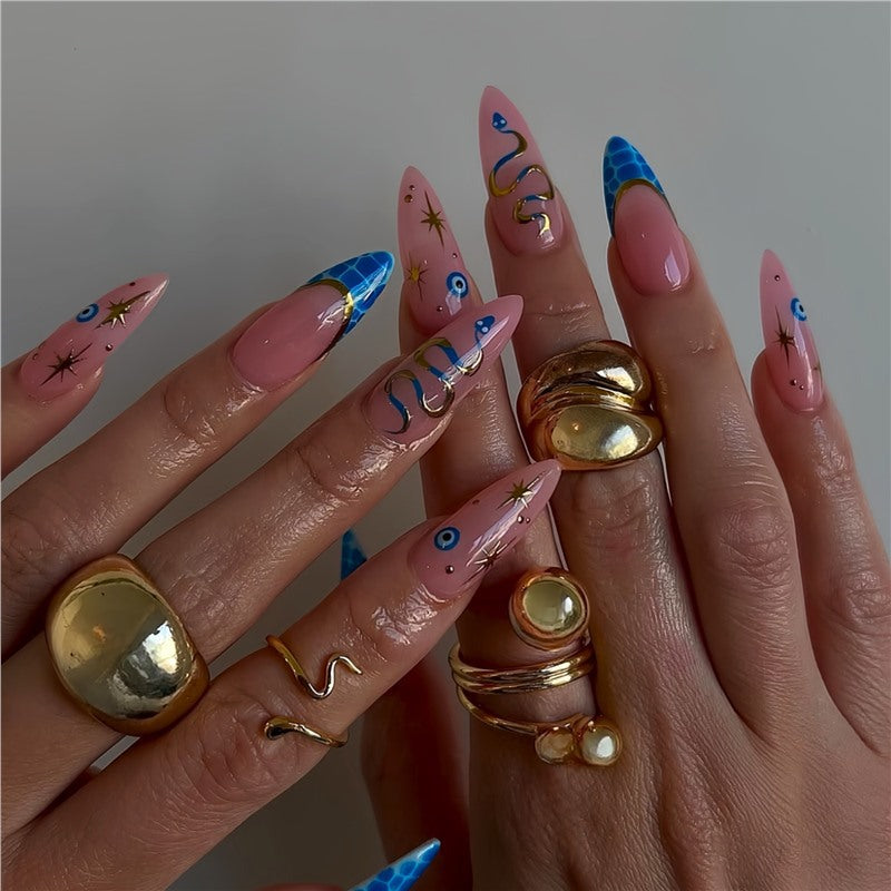 Artistic Stiletto Press-On Nails with Unique Design Kalsten