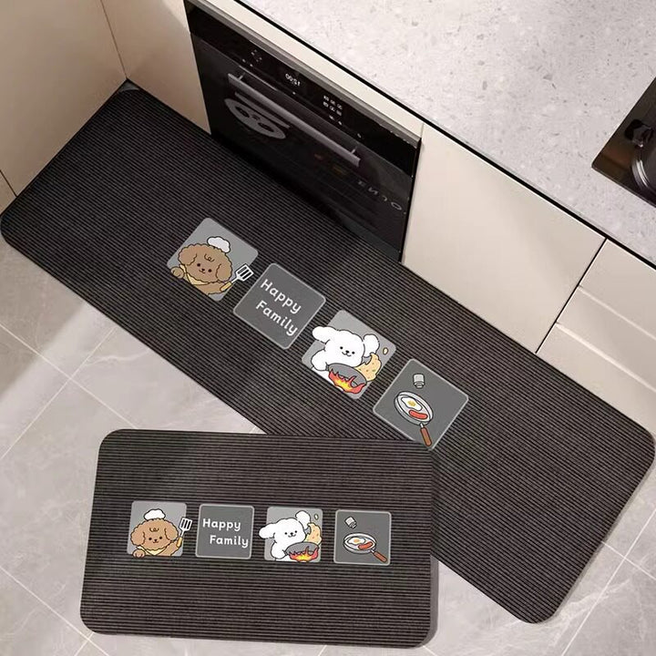 Playful Dog-Themed Kitchen Mat