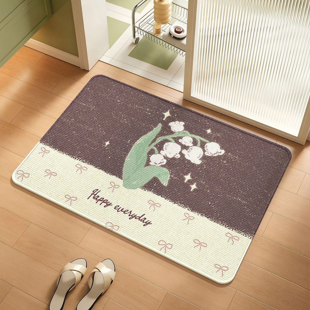 Floral Themed Bathroom Rug Kalsten
