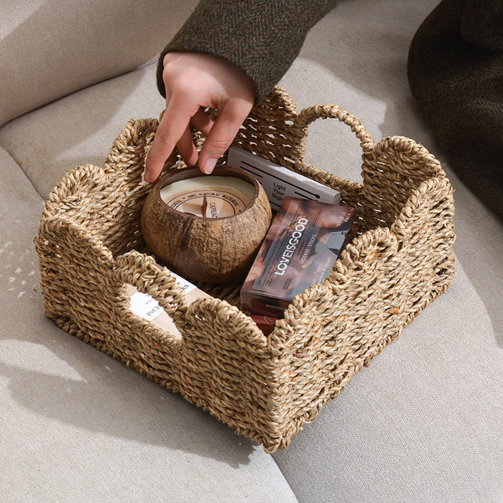 Decorative storage basket with two handles Kalsten