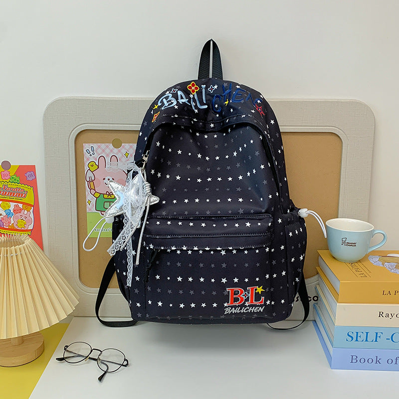 Playful Star-Embellished Casual Backpack Kalsten