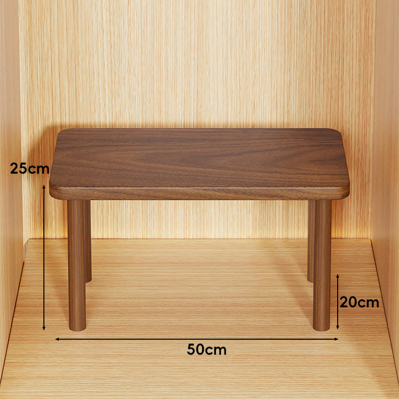 Height-Adjustable Rectangular Wooden Riser Table with Detachable Round Legs