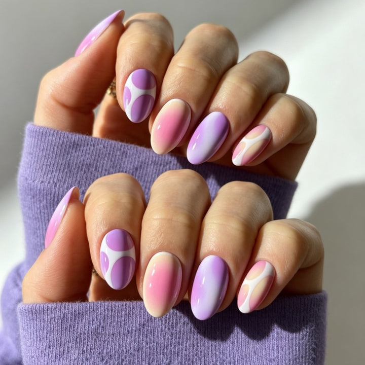 Artificial nails with floral gradient Kalsten