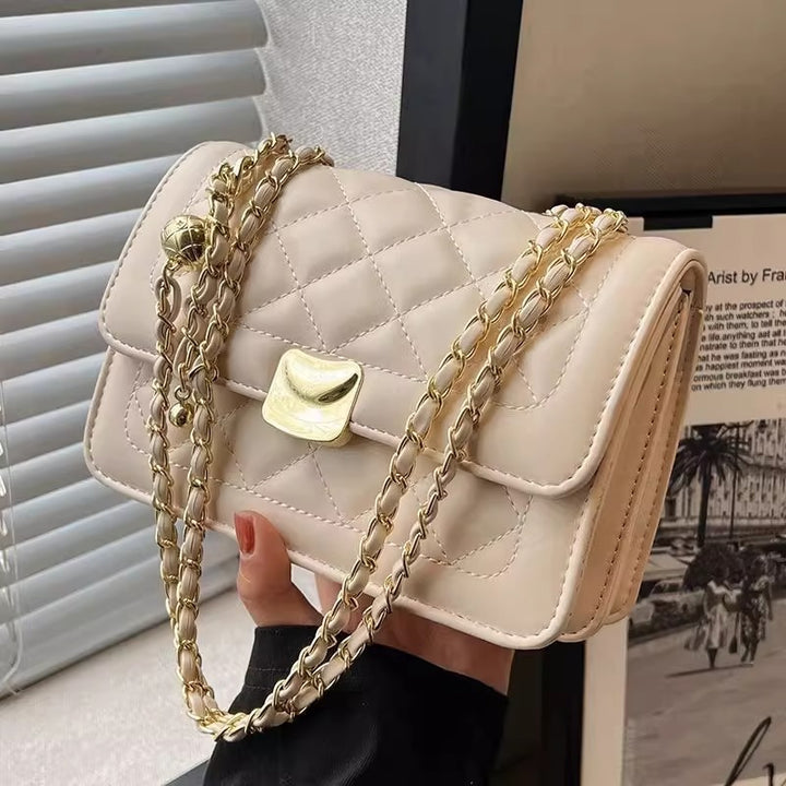 Quilted Chain-Detail Crossbody Handbag Kalsten