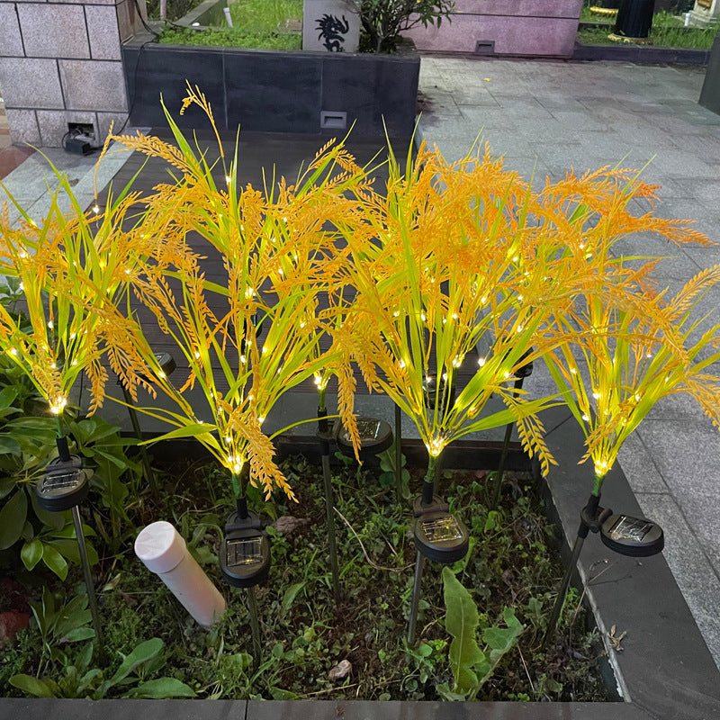 Solar Ornamental Grass Stake Lights With Warm White LED Accents Kalsten