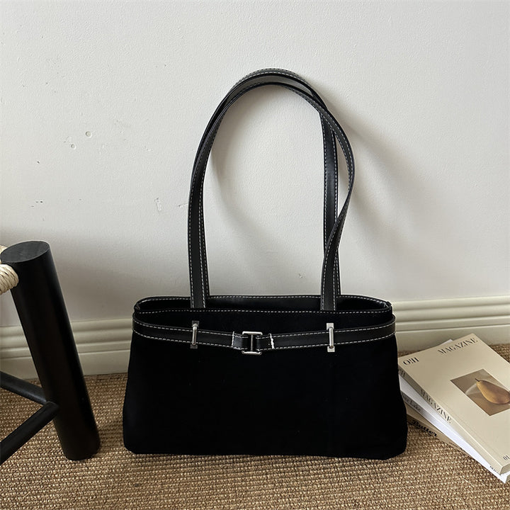 Suede Handheld Satchel