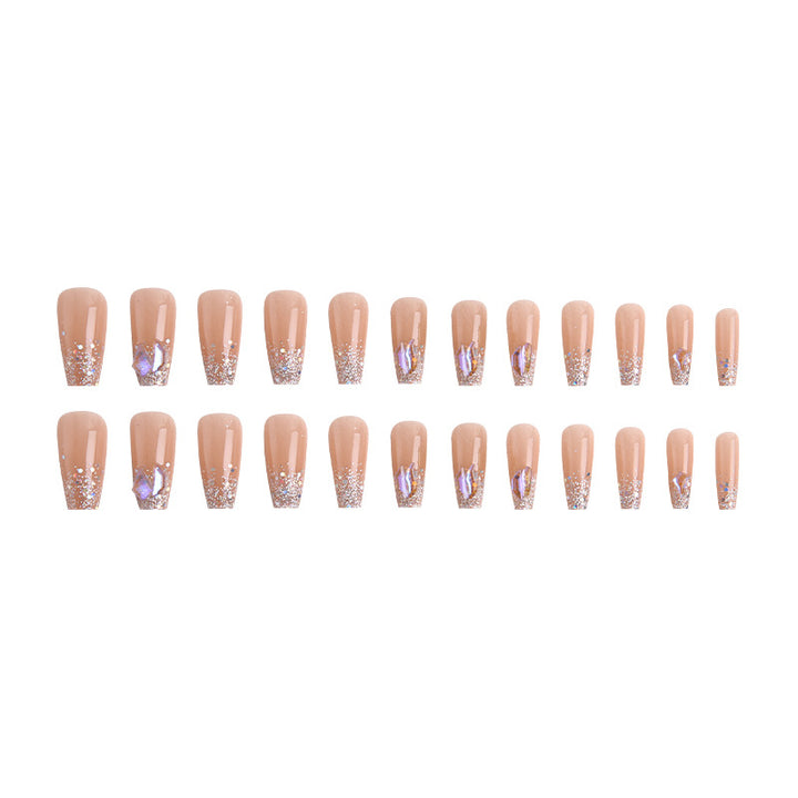 Artificial nail set with glamorous glitter accents and elegant elements Kalsten