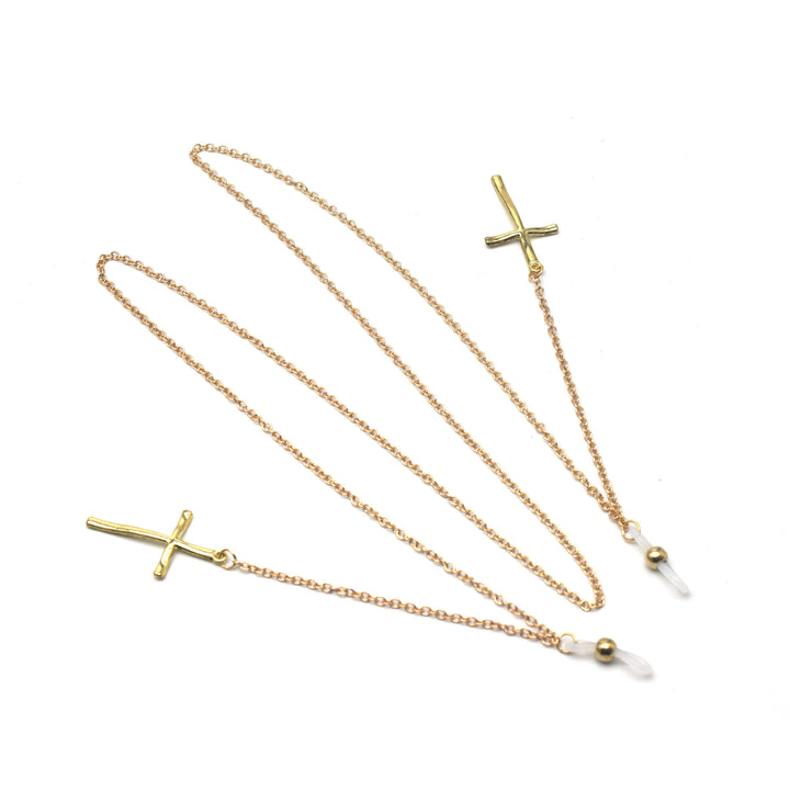 Elegant Cross-Design Chain Eyewear Holder Kalsten