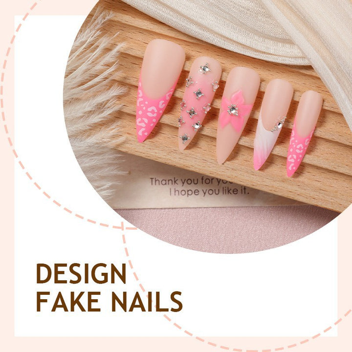 Nail art set with elegant floral embellishments and glamorous accents Kalsten