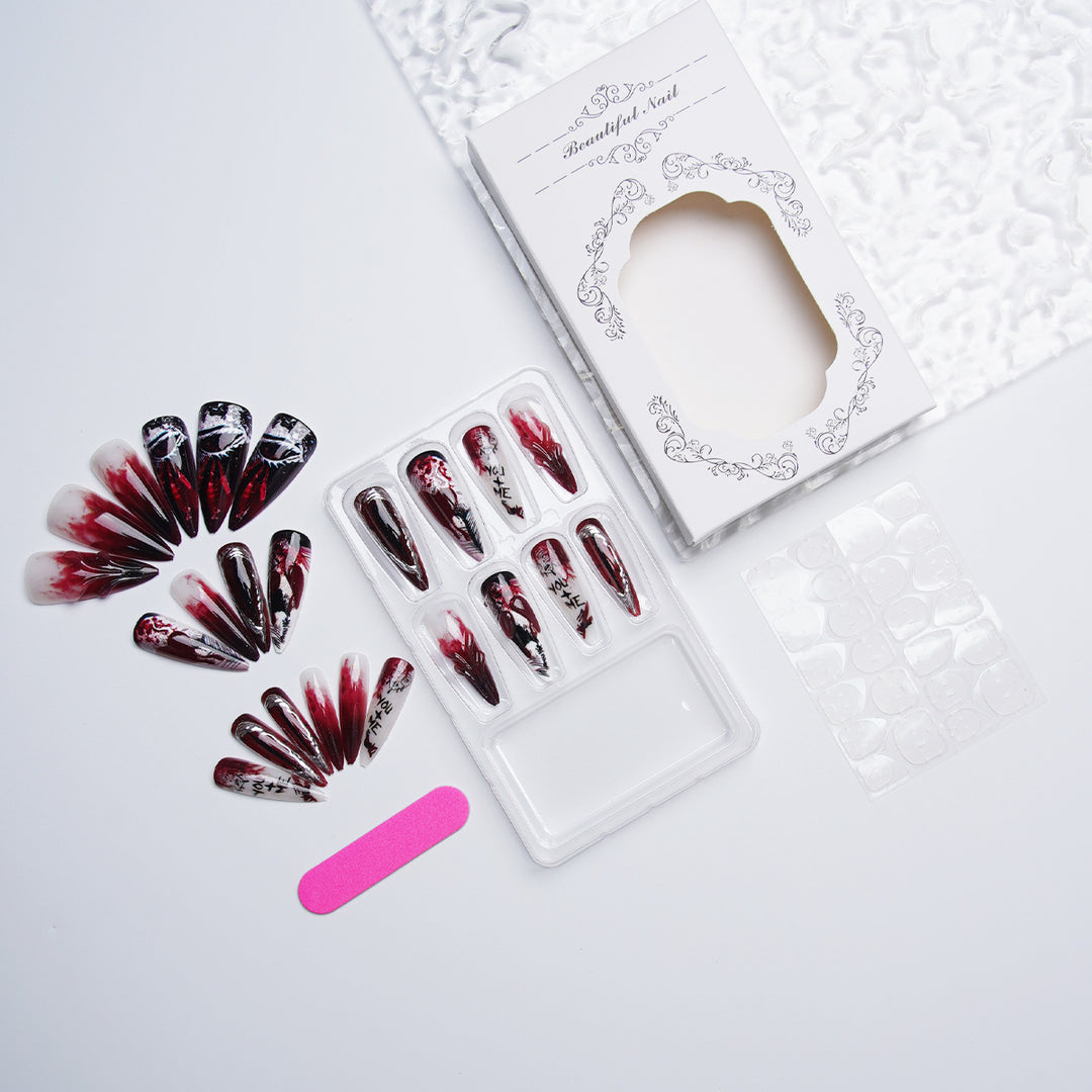 Exclusive artificial nails with floral design Kalsten