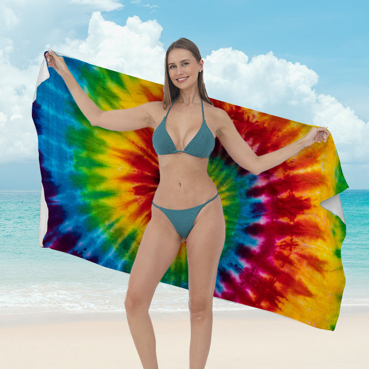 Beach towel with vibrant tropical plant motif Kalsten