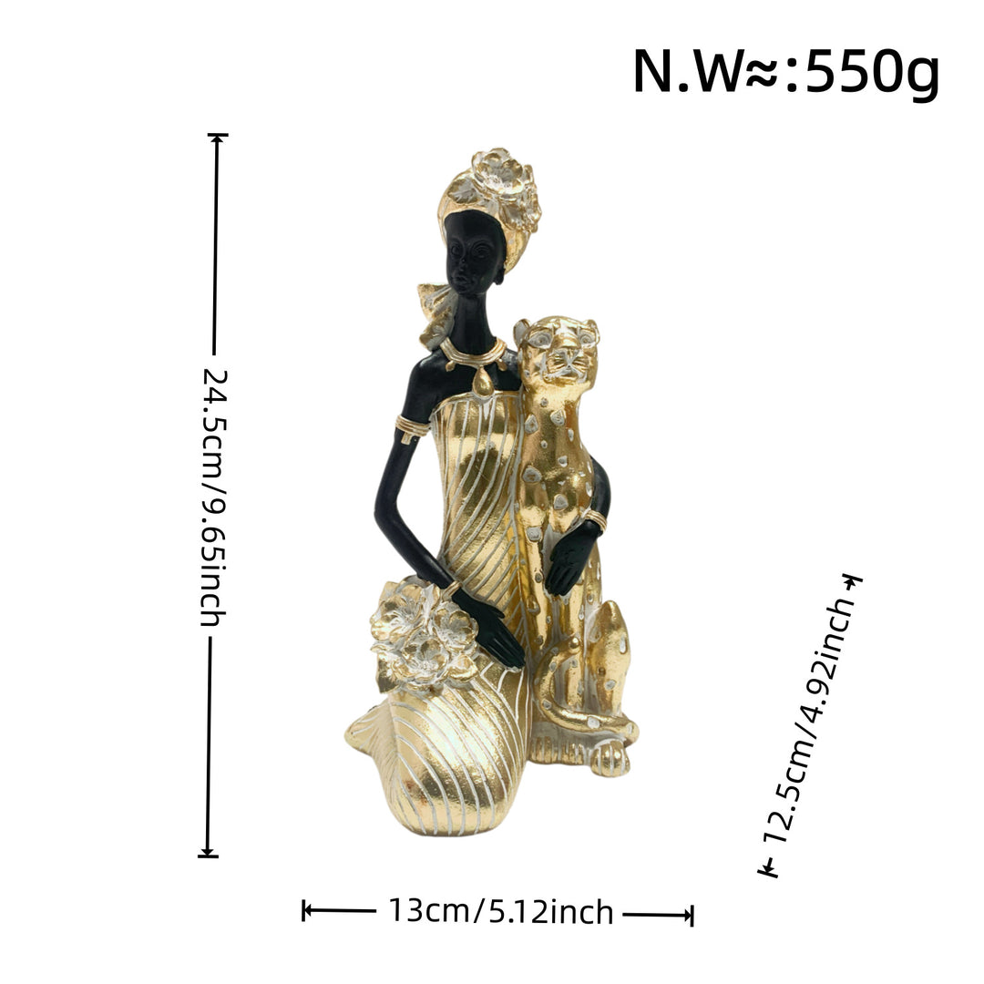 Elegant sculpture with leopard casting Kalsten