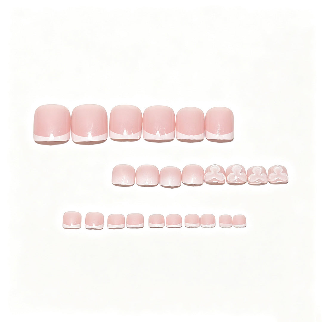 Decorative Press-On Nail Art Tips with Bow Design Kalsten