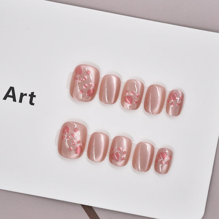Glamorous Heart-Themed Press-On Nail Set Kalsten