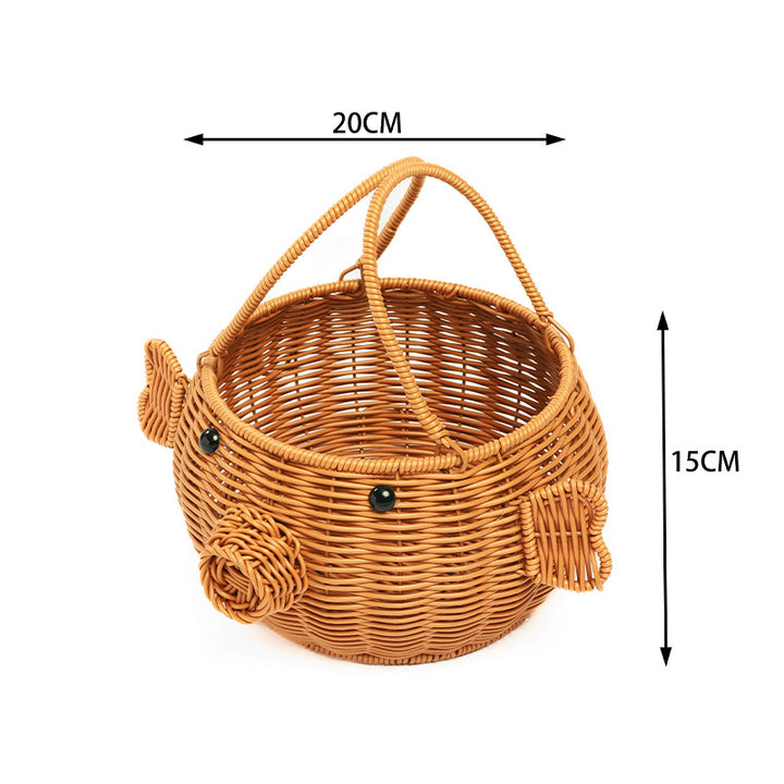 Decorative Animal-Shaped Woven Storage Basket Kalsten
