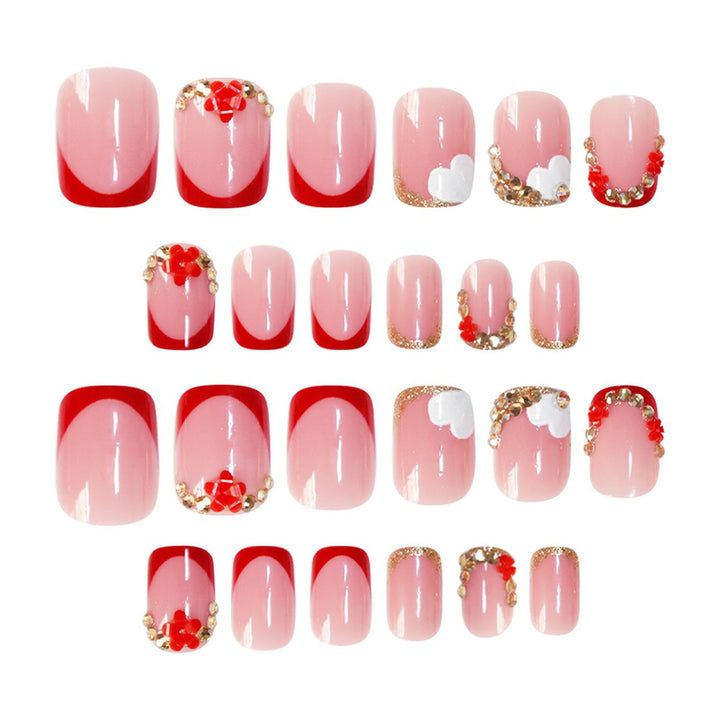 Floral-Accent Press-On Nail Art Kalsten