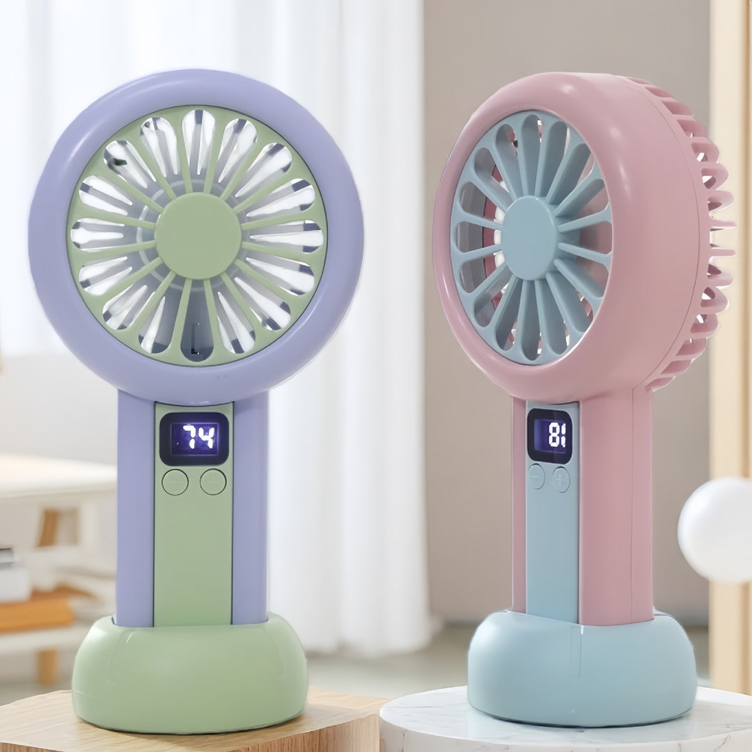 Ladies portable mini fan with LED display Kalsten