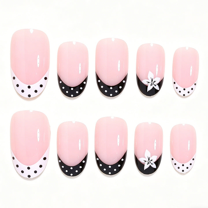 Decorative French Tip Press-On Nails Kalsten