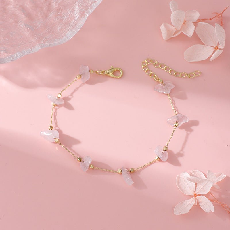 Rose Quartz Charm Anklet Kalsten