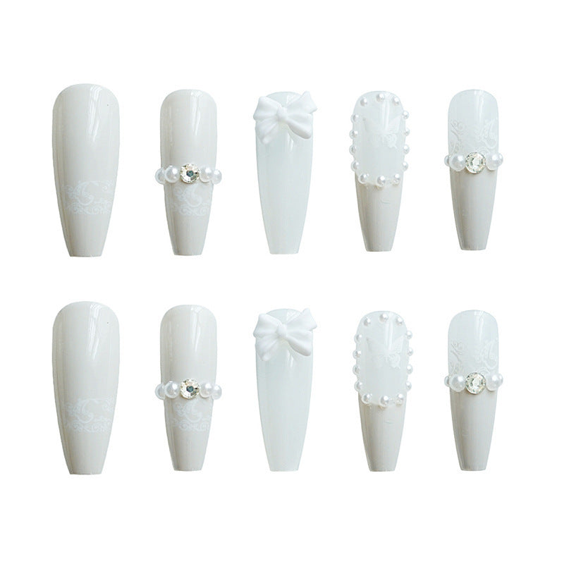 Elegant Decorative Press-On Nail Art Set with Butterfly Accents