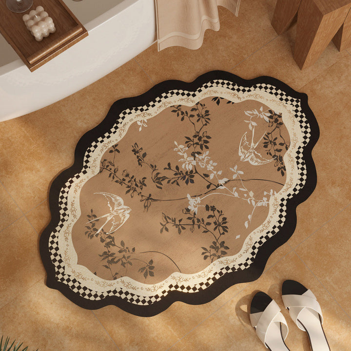 Elegant Vintage Floral Print Area Mat