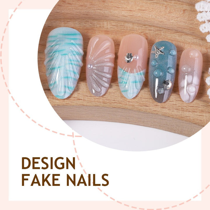 Creative nail art set with maritime accents and glitter decorations Kalsten