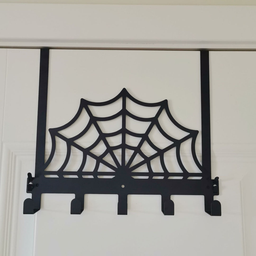 Spider Web-Themed Wall Hook Rack