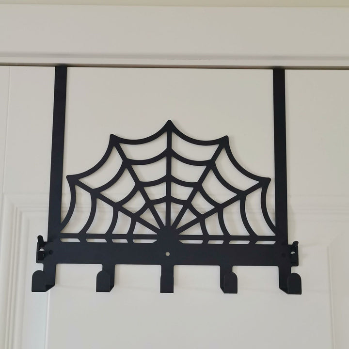 Spider Web-Themed Wall Hook Rack