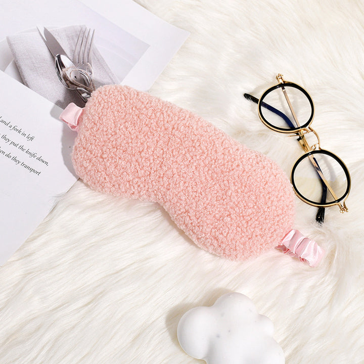 Women's cuddly thermo sleep mask made of teddy fleece with adjustable satin band Kalsten
