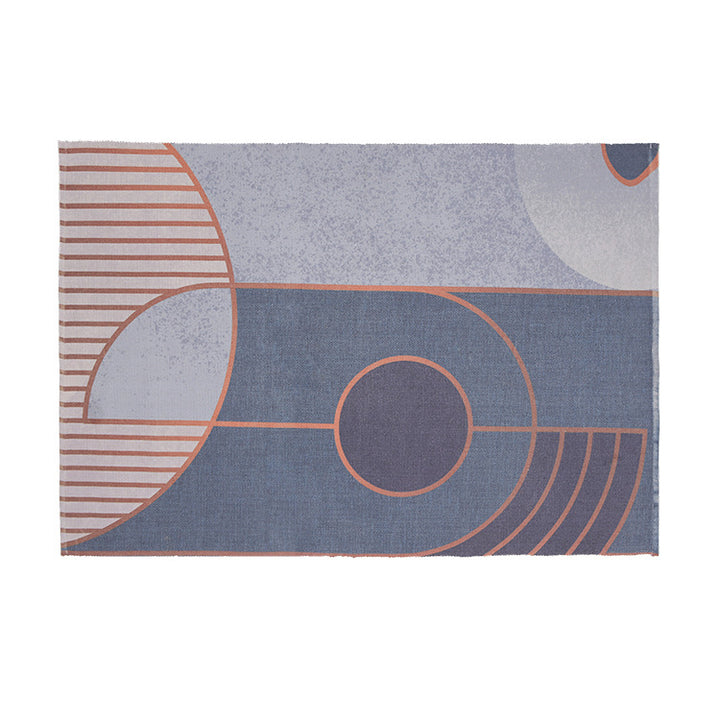 Round Decorative Living Room Carpet with Modern Geometric Pattern Kalsten
