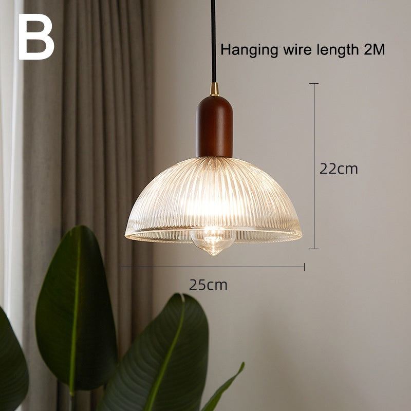 Modern Ribbed Glass Pendant Light