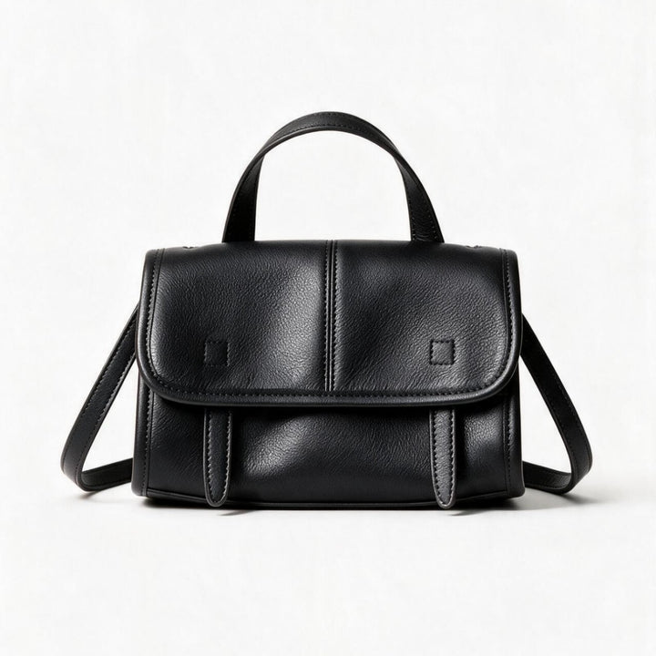 Structured Pebbled Top-Handle Flap Satchel Crossbody
