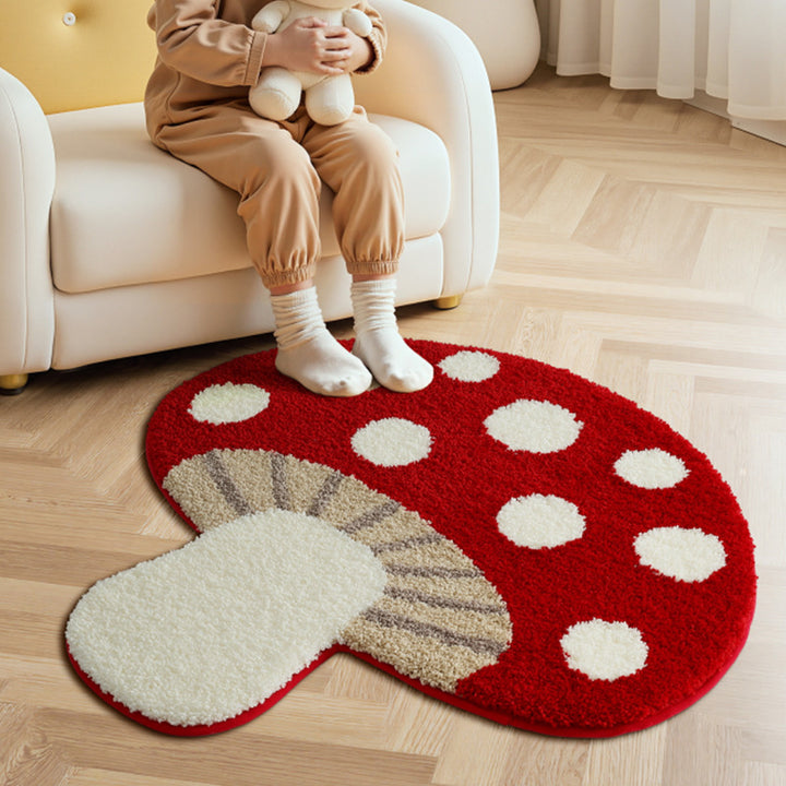 Mushroom-Shaped Plush Area Rug Kalsten