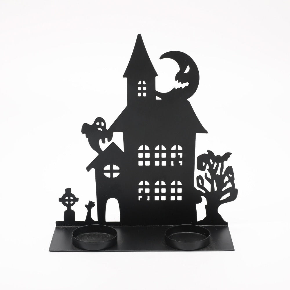 Haunted House Metal Tealight Candle Holder Decor Kalsten