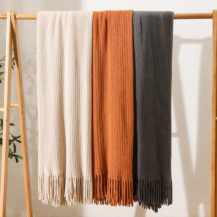 Cozy Fringed Throw Blanket