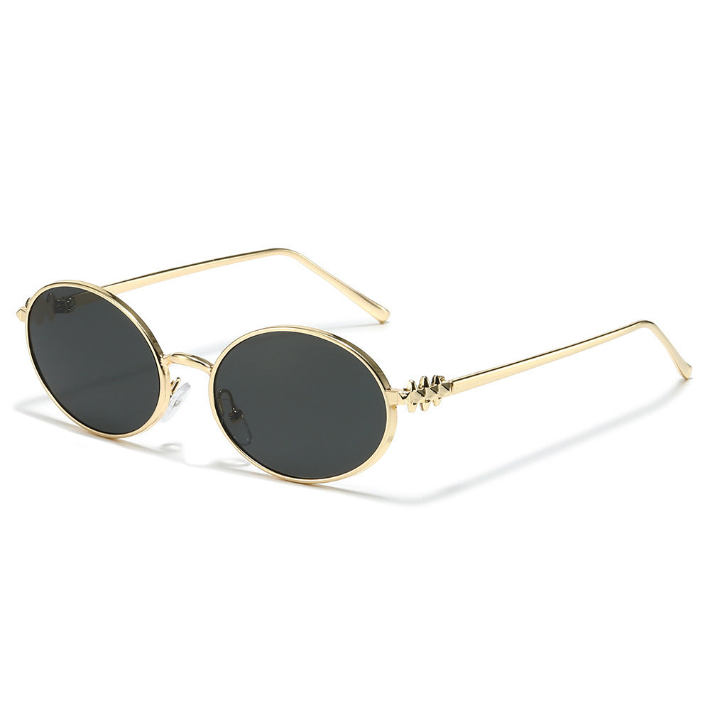 Chic Oval Frame Sunglasses with Decorative Accents Kalsten