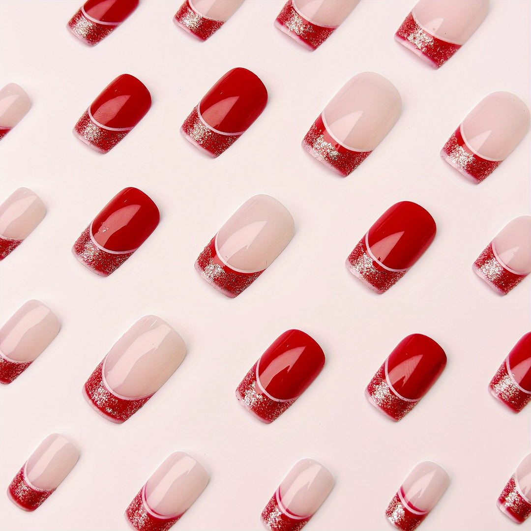 Artificial nails in elegant glitter French design Kalsten