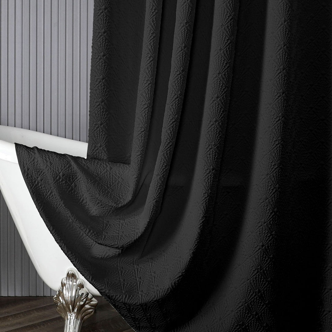 Textured Leaf Pattern Shower Curtain Kalsten