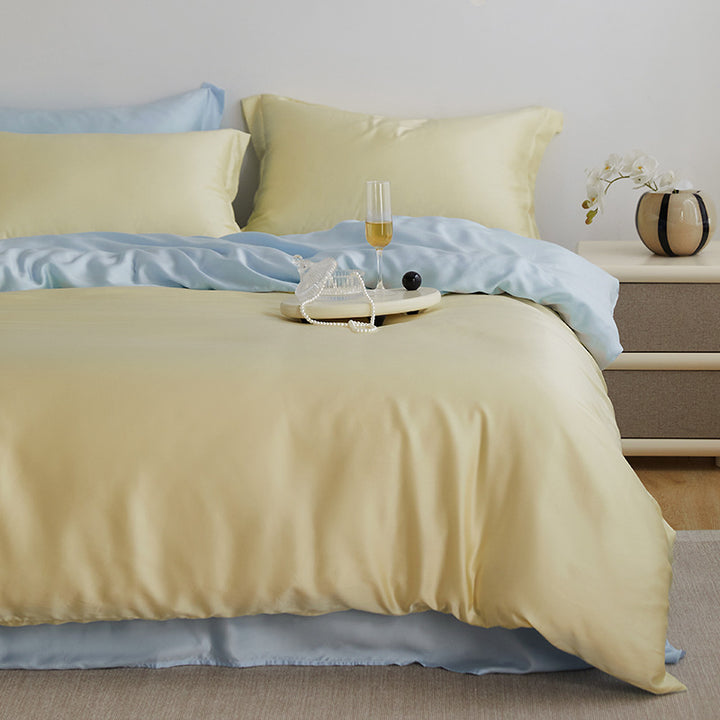 High-quality reversible Mako satin bedding set with a silky-soft touch