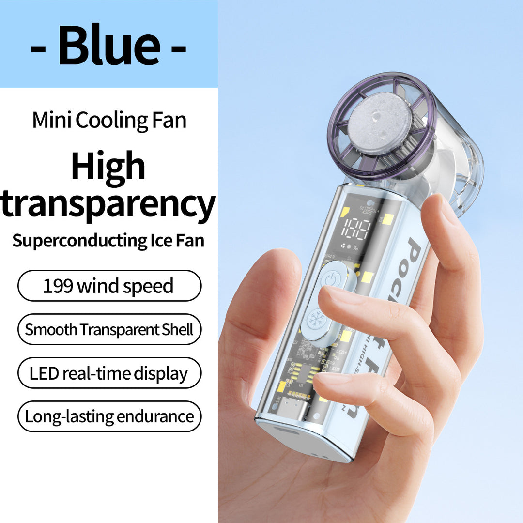Women's Portable Mini Fan with Transparent Housing Kalsten