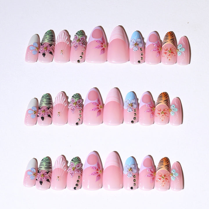 Artistic Floral Press-On Nail Design Kalsten